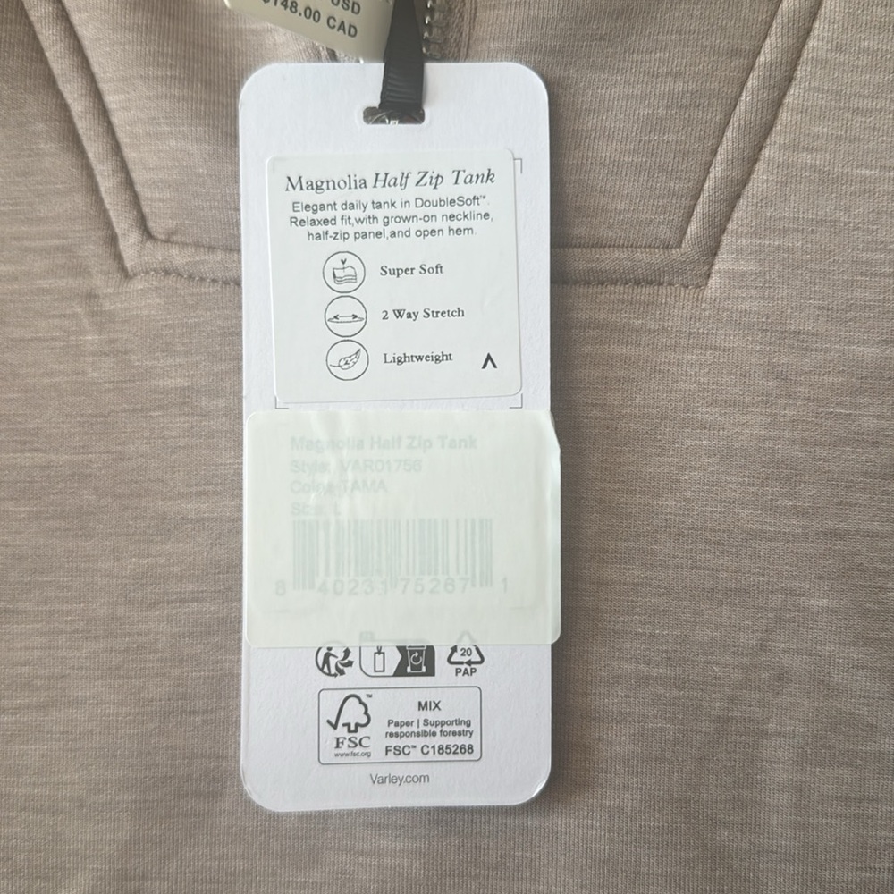NWT Varley Magnolia Sleeveless Half-Zip Pullover - Picture 8 of 9